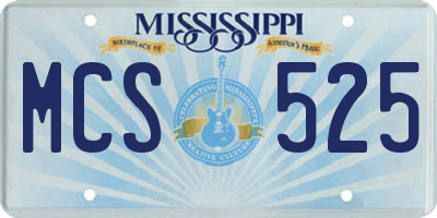 MS license plate MCS525