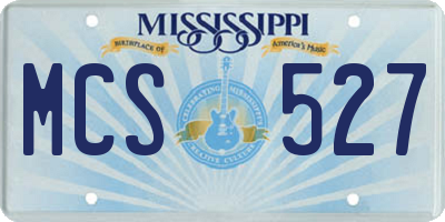 MS license plate MCS527