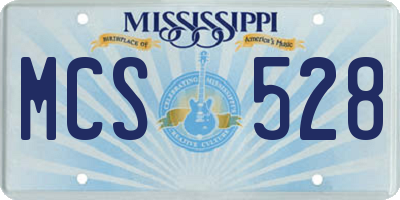 MS license plate MCS528