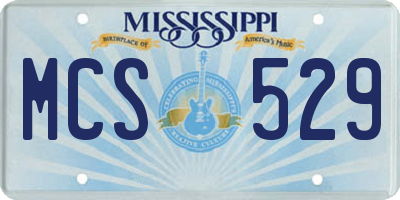 MS license plate MCS529
