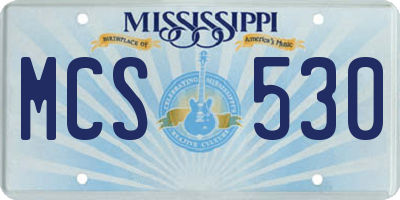 MS license plate MCS530