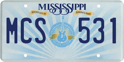 MS license plate MCS531