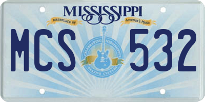 MS license plate MCS532