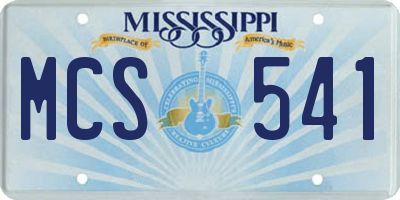 MS license plate MCS541