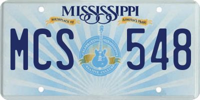 MS license plate MCS548