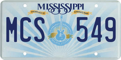 MS license plate MCS549
