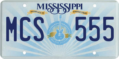 MS license plate MCS555