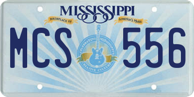MS license plate MCS556