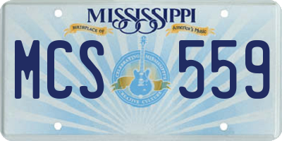 MS license plate MCS559