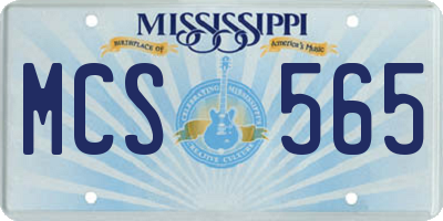 MS license plate MCS565