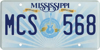 MS license plate MCS568