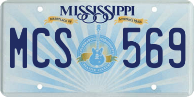 MS license plate MCS569