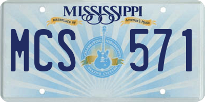 MS license plate MCS571