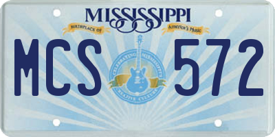 MS license plate MCS572