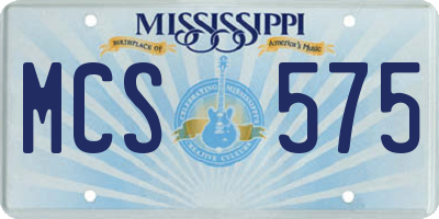 MS license plate MCS575