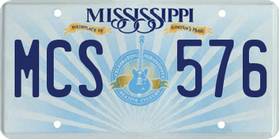 MS license plate MCS576