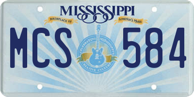MS license plate MCS584