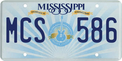 MS license plate MCS586
