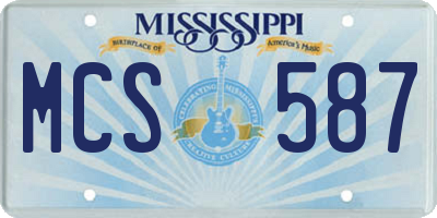 MS license plate MCS587