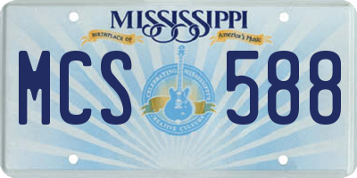 MS license plate MCS588