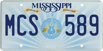 MS license plate MCS589