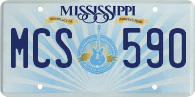 MS license plate MCS590