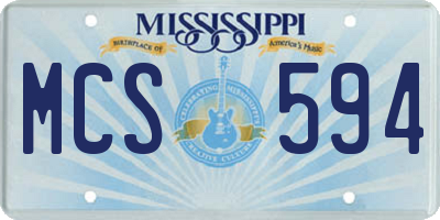 MS license plate MCS594