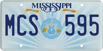 MS license plate MCS595