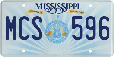 MS license plate MCS596