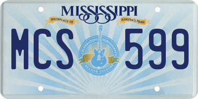 MS license plate MCS599