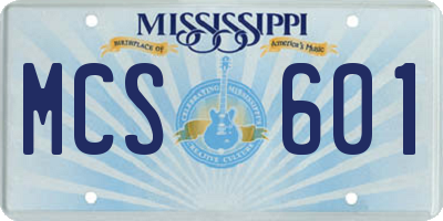 MS license plate MCS601