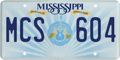 MS license plate MCS604