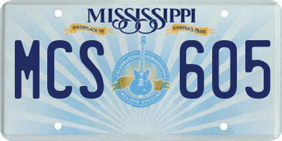 MS license plate MCS605