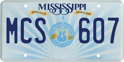 MS license plate MCS607