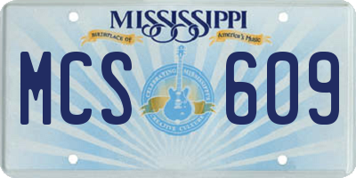 MS license plate MCS609