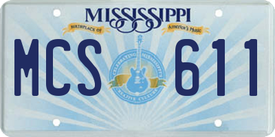 MS license plate MCS611