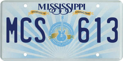 MS license plate MCS613