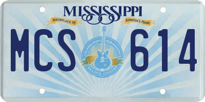 MS license plate MCS614