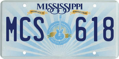 MS license plate MCS618