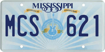 MS license plate MCS621
