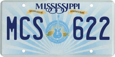 MS license plate MCS622