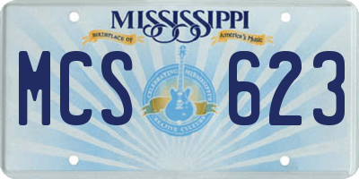 MS license plate MCS623