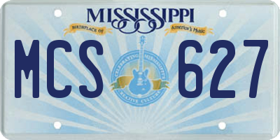 MS license plate MCS627