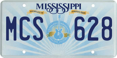 MS license plate MCS628