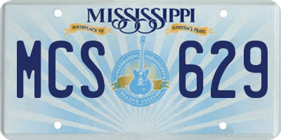 MS license plate MCS629