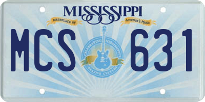 MS license plate MCS631