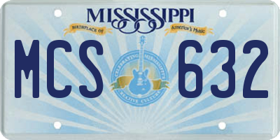 MS license plate MCS632