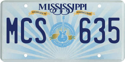 MS license plate MCS635