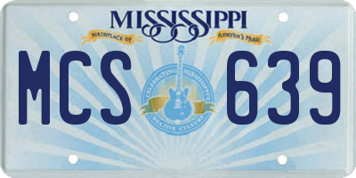 MS license plate MCS639