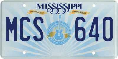 MS license plate MCS640